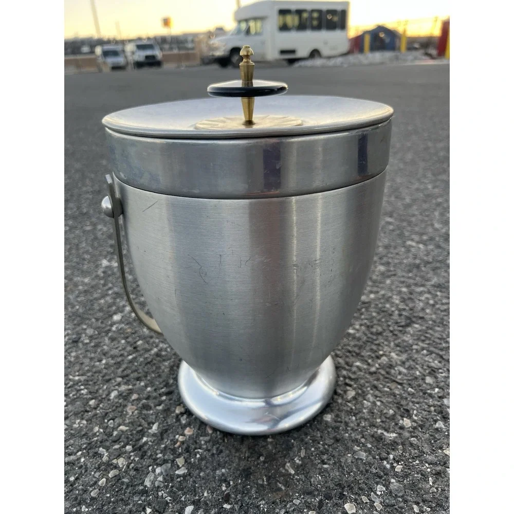 Vintage Mid Century Modern Atomic Kromex Spun Aluminum 10-1/2